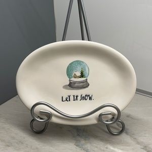 Rae Dunn Let It Snow Snowglobe Plate